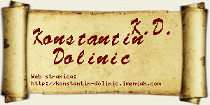 Konstantin Dolinić vizit kartica